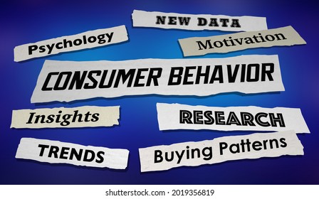 Consumer Behavior News Headlines Financial Economic Trends Customer Psychology 3d Illustration