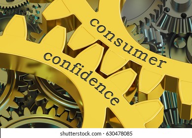 Consumer Confidence Concept On The Gears, 3D Rendering