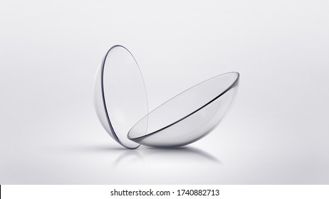 Contact lens 3d on white Background. 3D Illustration