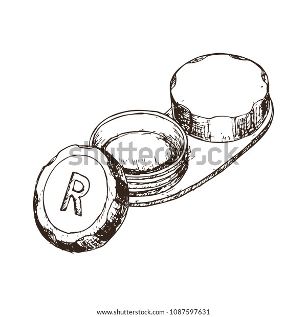 Contact Lens Case On White Background Stock Illustration 1087597631