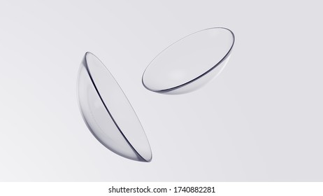 Contact lens on white Background. 3D illustration