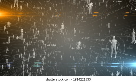 Contact Tracing Covid-19 Pandemic Infected Person Network Tracing - 3D Illustration Rendering