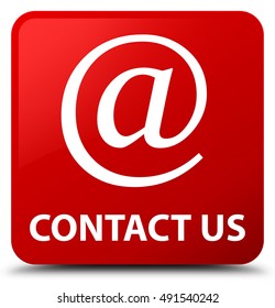 Contact Us (email Address Icon) Red Square Button