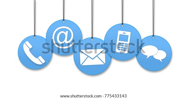 Contact Us Page Concept On White Stock Illustration 775433143
