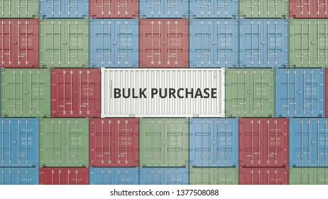 Container with BULK PURCHASE text. 3D rendering