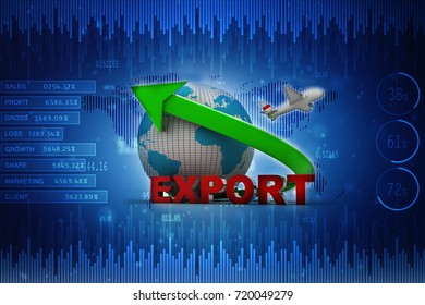 Container export. 3d illustration