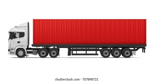 Container Truck Isolated. 3D rendering