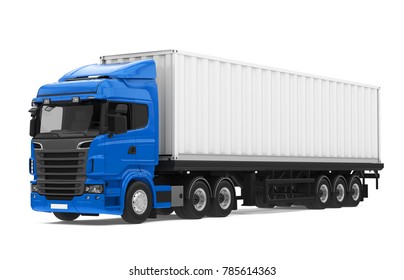 Container Truck Isolated. 3D rendering