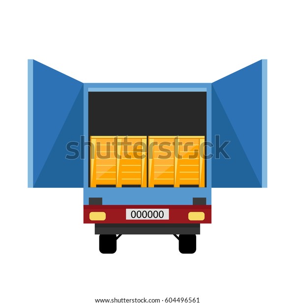 Container truck isolated icon on white background\
flat raster\
design
