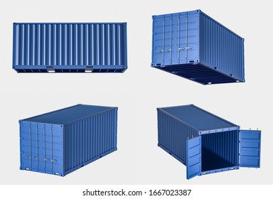 Container and weight,logistics and transmission,3d rendering. Computer digital drawing.