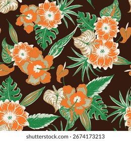 Contemporary abstract printable seamless pattern with abstract Minimal elegant line brush stroke shapes and line in beauty colors.