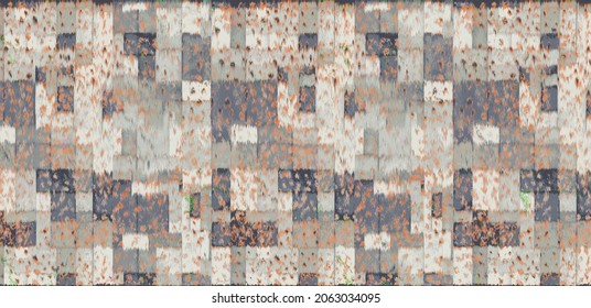 Contemporary Art.  Modern Weathered Rustic Abstract Texture Vintage Area Rug, Runner, Scarf Seamless Pattern Design. Digital Wall,
Natural Painted. Geometric 
Line Plaid. 
