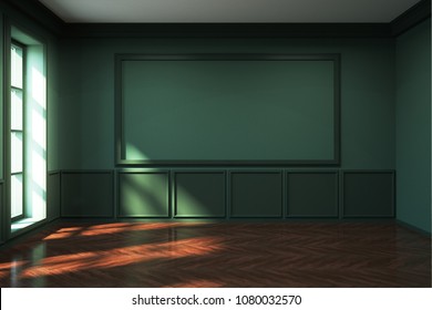 Contemporary Classic Green Interior Empty Frame Stock Illustration ...