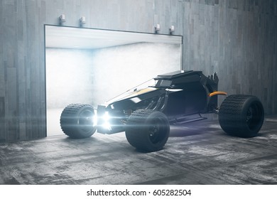 Futuristic Garage Cool Car Transportation Concept Stock Illustration ...