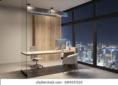 Get up shipbuilding speak Contemporary Office Interior Equipment Night City Stock Illustration  1495537223 | Shutterstock