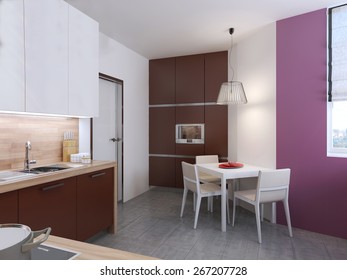 Contemporary style dining. 3d render