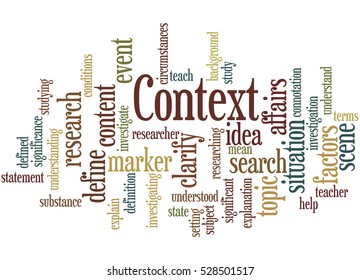 Context, word cloud concept on white background.