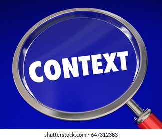 Context Word Magnifying Glass Meaning Information 3d Illustration