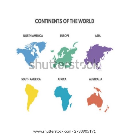 continents of the world vector