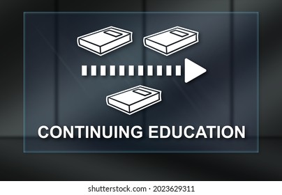 Continuing Education Concept On Dark Background