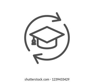 Continuing Education Line Icon. Online Education Sign. Quality Flat Web App Element. Line Design Continuing Education Icon. 