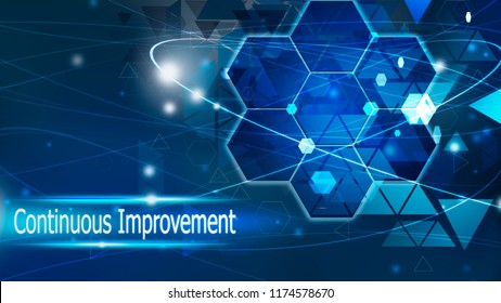 Continuous Improvement Background Abstract Blue Concept Solution