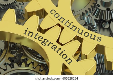 Continuous Integration Concept On The Gearwheels, 3D Rendering