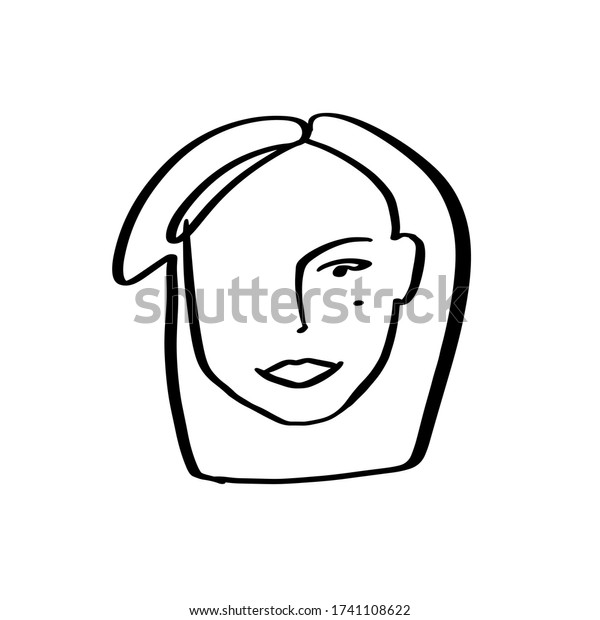 Continuous Line Art Abstract Woman Face Stock Illustration 1741108622 Shutterstock 9609