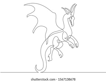 Continuous One Line Drawing Dragon Stock Illustration 1567138678