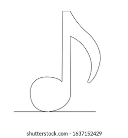continuous single drawn one line note hand-drawn picture silhouette. Line art. doodle.notes of the eighth