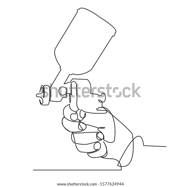 continuous single drawn one-line
hand with airbrushed hand-drawn picture silhouette. line
art.