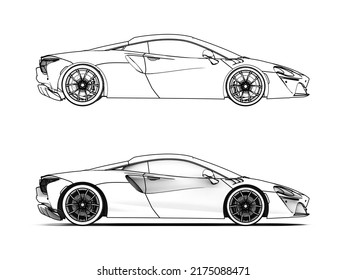 Contour Drawing Car Coloring Page Drawing Stock Illustration 2175088471 ...