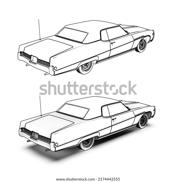 Contour Drawing Car Coloring Page Drawing Stock Illustration 2174442555 ...