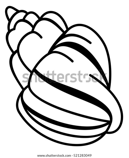 Contour Image Shell Raster Clip Art Stock Illustration 521283049 ...