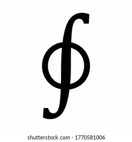 The Contour Integral Sign On White Background