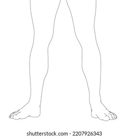 Contour Legs Man Black Lines Isolated Stock Illustration 2207926343 