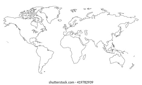 Blank World Map High Res Stock Images Shutterstock