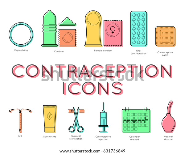 Contraception Lineart Design Hand Drawn Sketch Stock Illustration 631736849