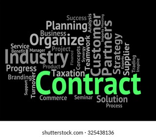 Contract Word Indicating Wordclouds Commitment And Contracted