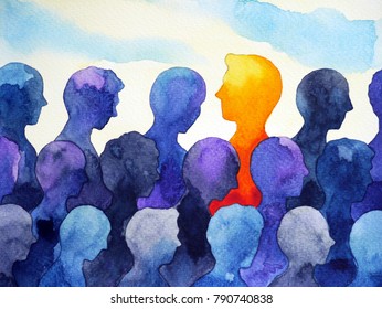 Contrast Different Bright Human Watercolor Painting Design