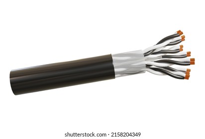 Control Cable Polyester Tape Copper Tips 3d Rendering On White Background