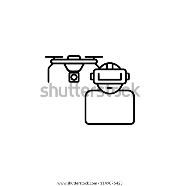 control of drones\
in glasses icon. Element of virtual reality for mobile concept and\
web apps illustration. Thin line icon for website design and\
development, app\
development