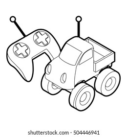 Control Remote Car Toy. Outline Illustration Of Control Remote Car Toy  Icon For Web