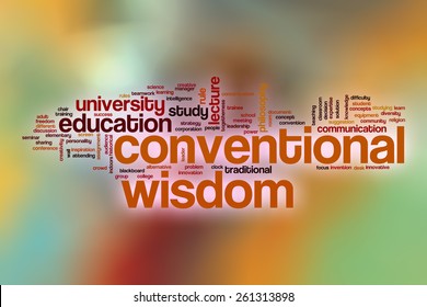 Conventional Wisdom Word Cloud Concept With Abstract Background