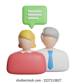 Conversation Communication 3D Rendering Illustration