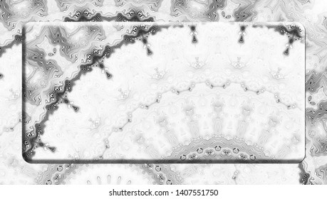 Convex relief rectangular plate on black and white wavy striped abstract horizontal pattern - Shutterstock ID 1407551750