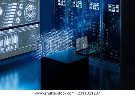 The convolutional neural network. Endless calculations. GPU. Machine learning. 3D Illustration