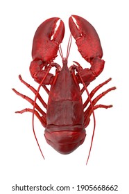 Cooked Lobster 3D illustration on white background
