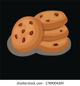 cookies with black background  choco   chips cookies for cookie day - Powered by Shutterstock