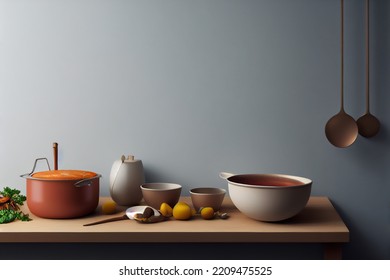 Cooking Baking kitchen appliances mockup display background 3D render 3D Illustration digital illustration - Powered by Shutterstock